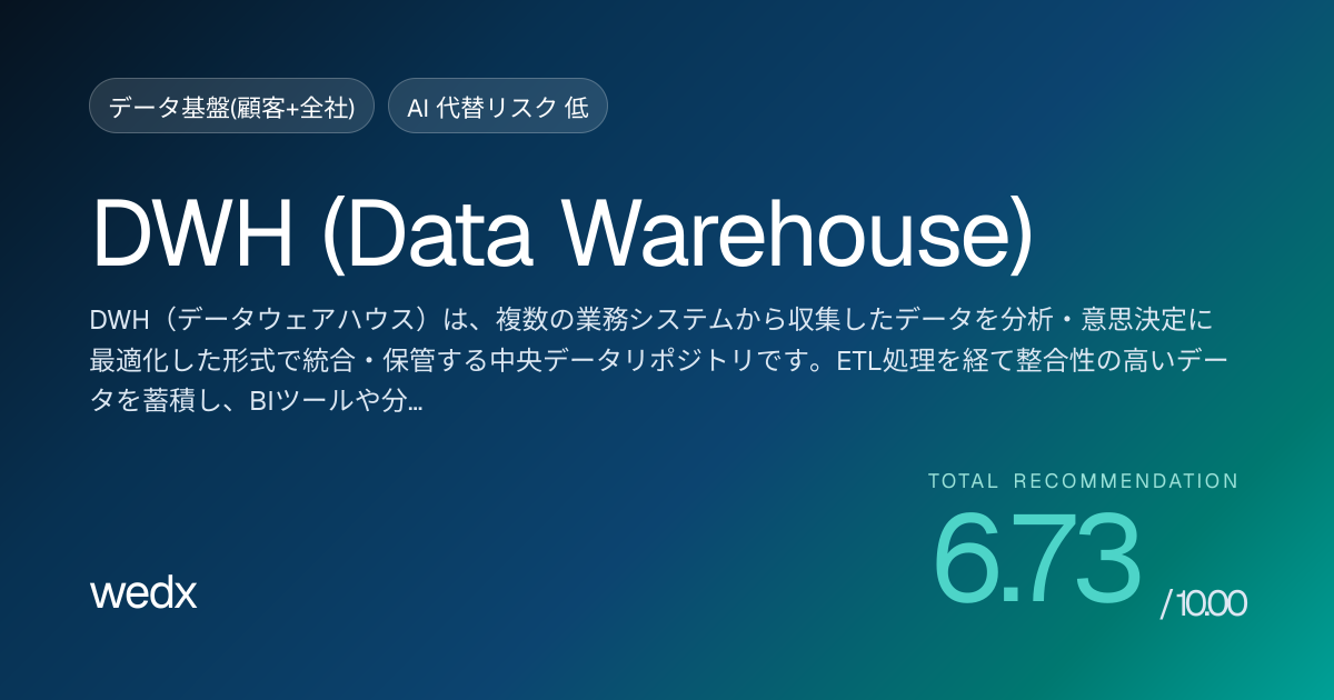 DWH（データウェアハウス）とは｜定義・導入要件・成功事例 - WeDX